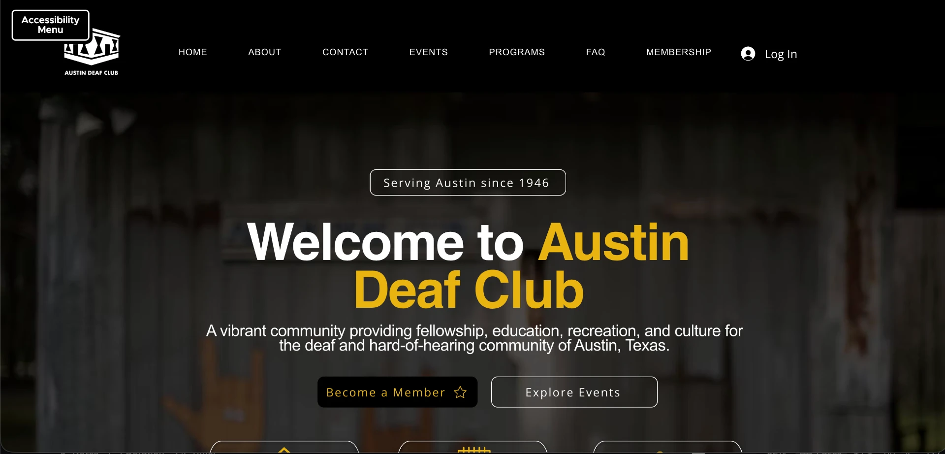 Website preview for Austin Deaf Club