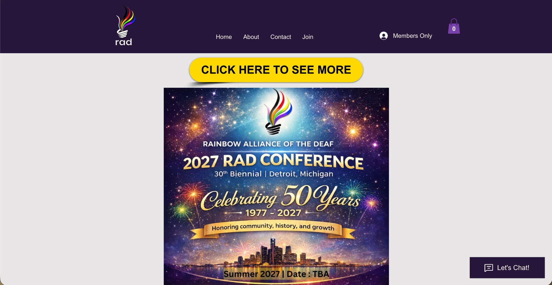 Homepage design for Rainbow Alliance of the Deaf