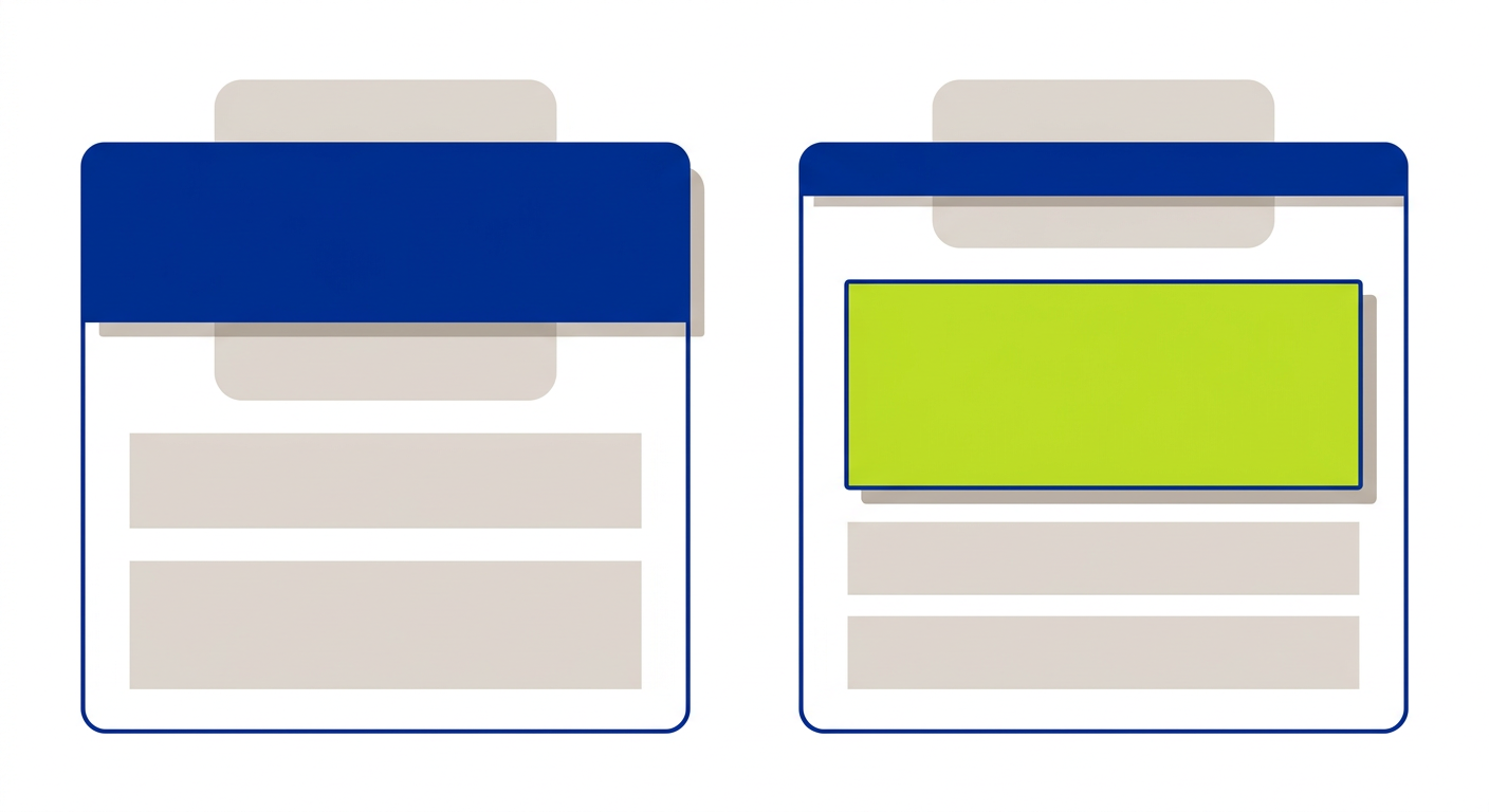 Diagram comparing an obscured interactive element on a website layout with a properly visible focused element.
