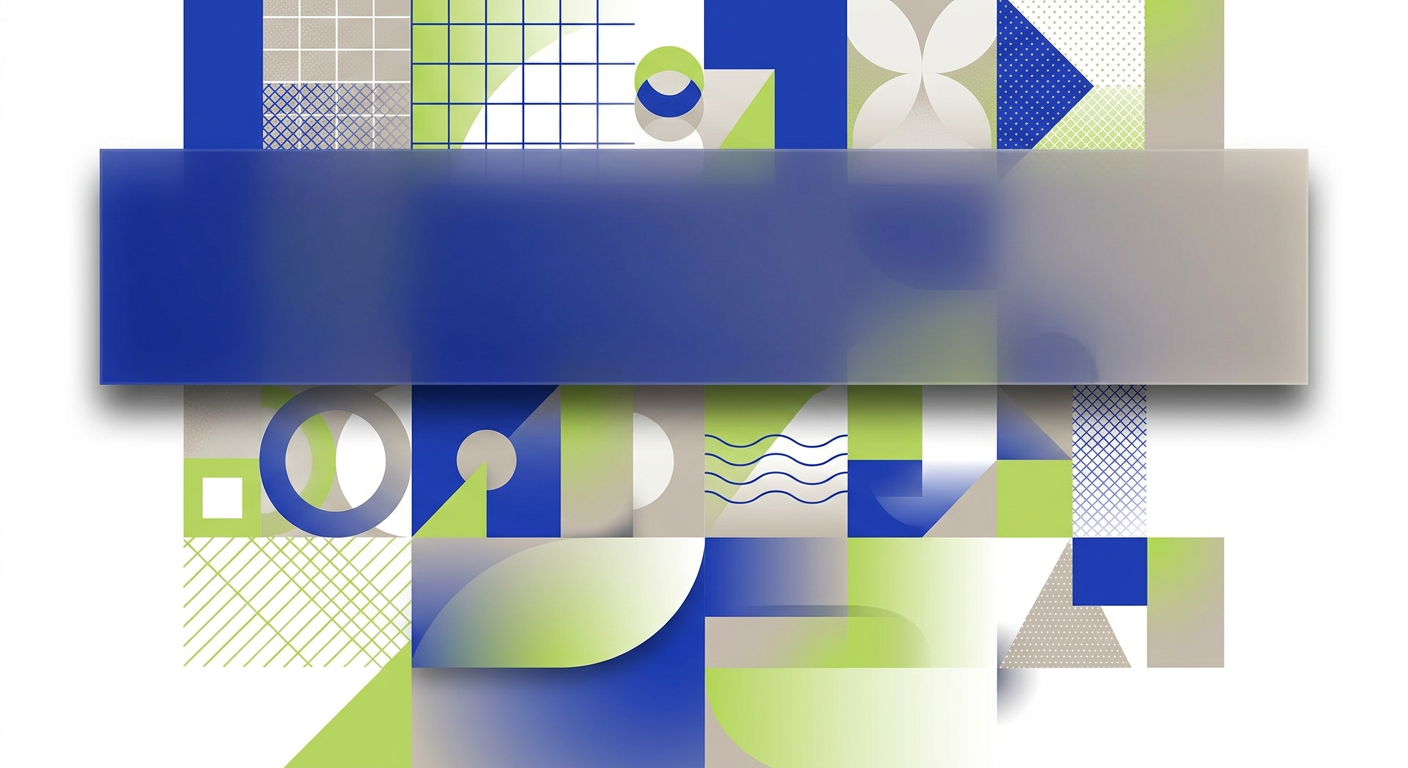 Abstract illustration demonstrating a translucent layer overlay separating background graphics.