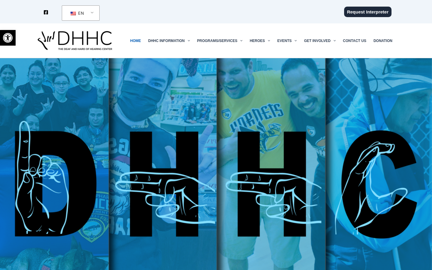 Homepage design for Deaf and Hard of Hearing Center