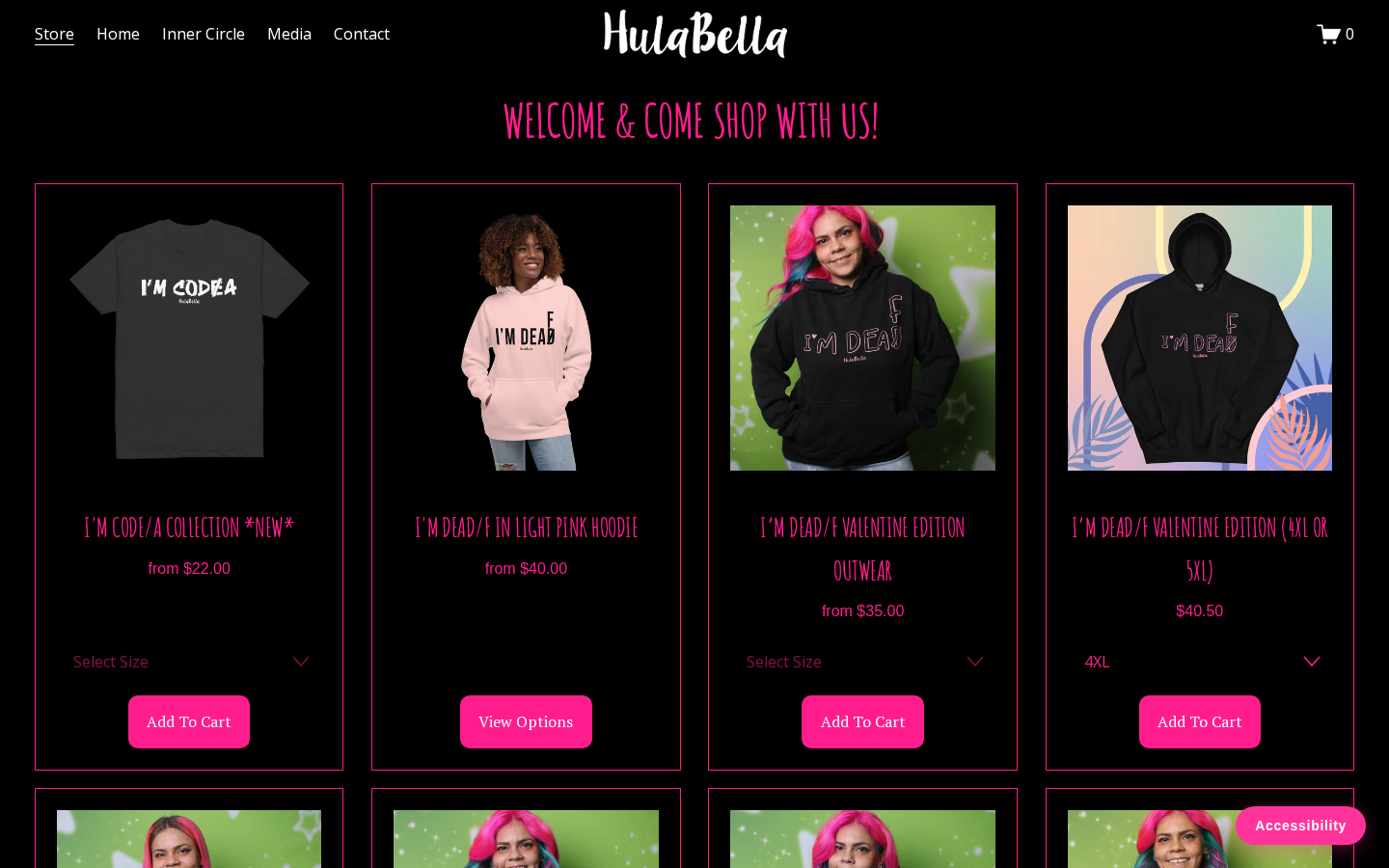 Homepage design for HulaBella