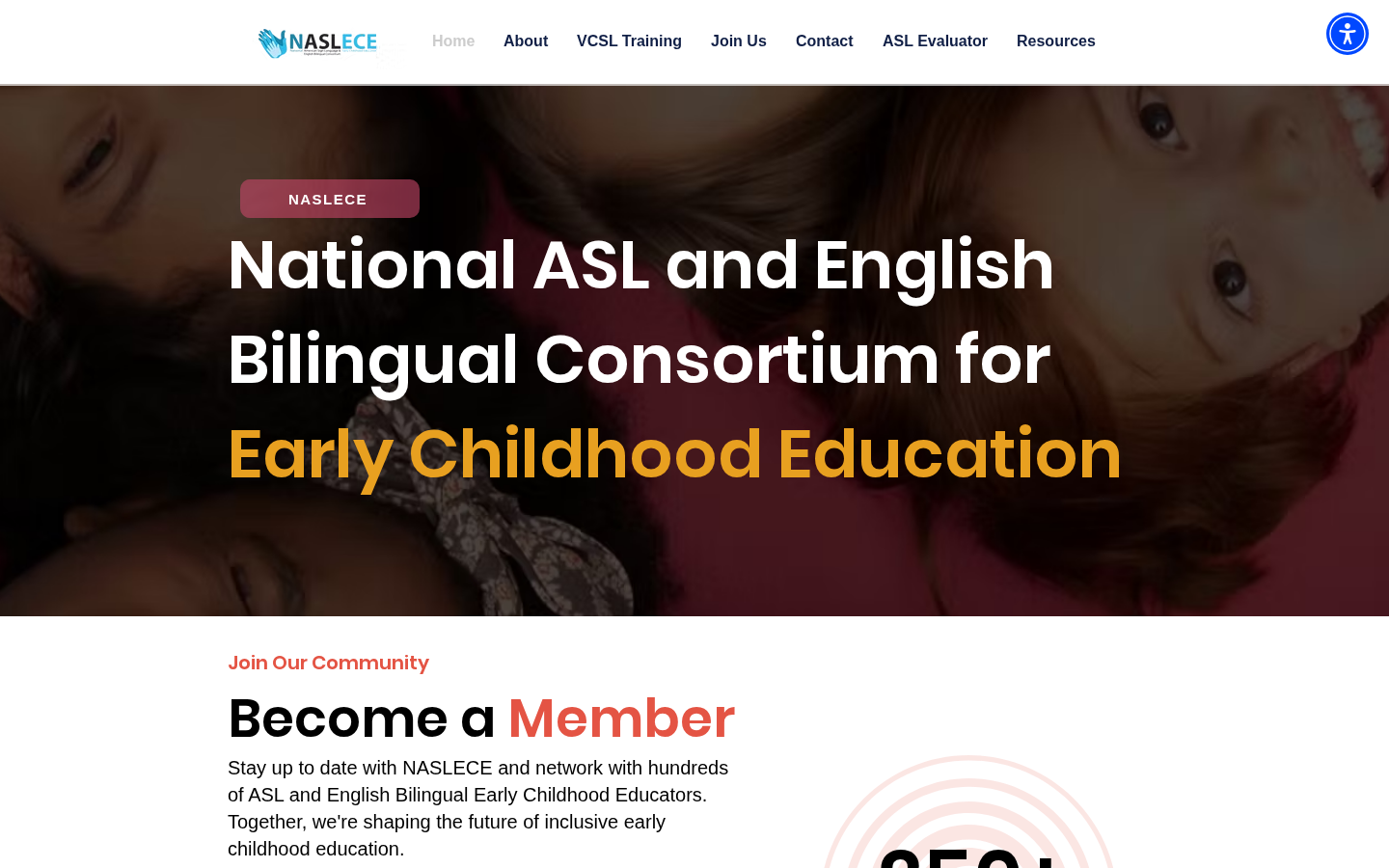 Homepage design for NASLECE